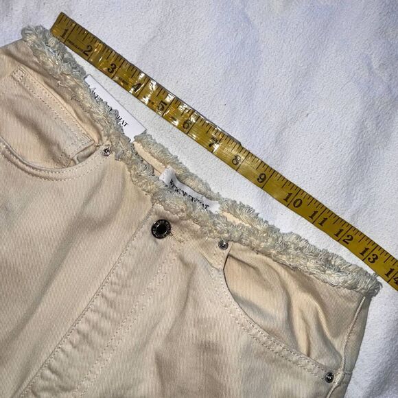 WeWoreWhat Frayed Khaki High Rise Straight Leg Pants NWT-28 - Picture 3 of 12